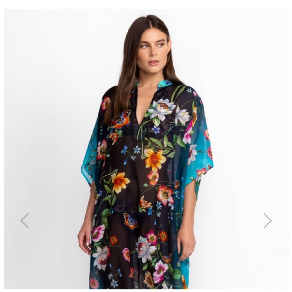 Johnny Was Ombre Garden Silk-Blend Kaftan L/XL